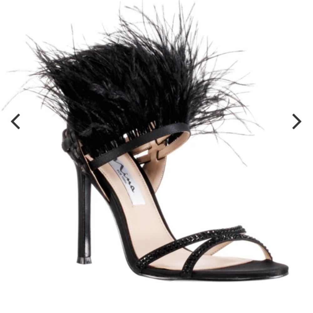 Nina-Dalva black-luster satin heels